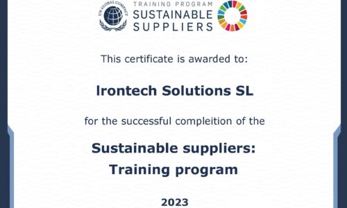 Irontech achieves “Sustainable Supplier” certification